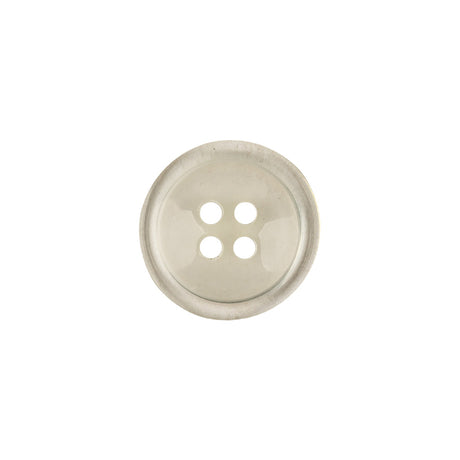Italian Slightly Tinted Transparent 4-Hole Plastic Button - 24L/15mm