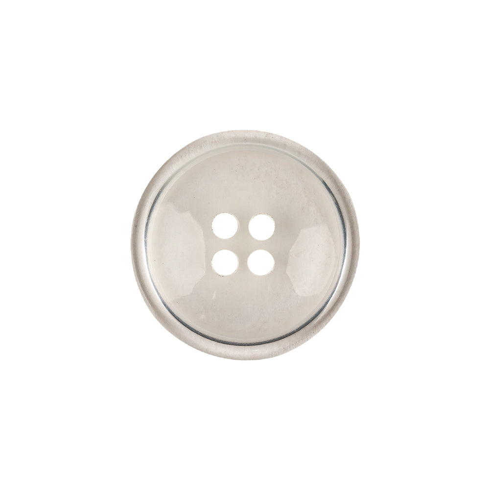 Italian Slightly Tinted Transparent 4-Hole Plastic Button - 32L/20mm