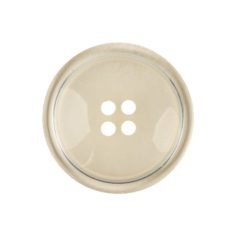 Italian Slightly Tinted Transparent 4-Hole Plastic Button - 40L/25.5mm