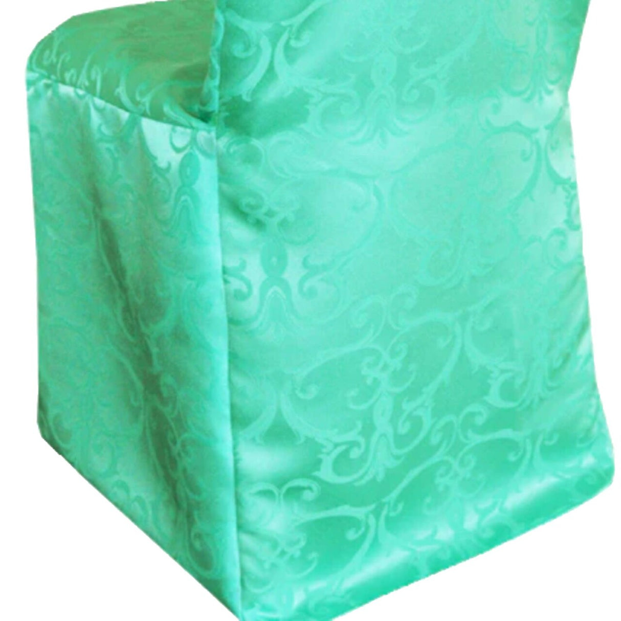 1 Piece Tiff Aqua Blue Versailles Damask Jacquard Polyester Banquet Chair Cover