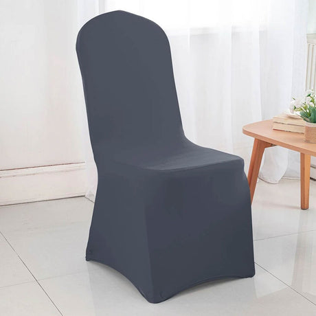 1 Piece Spandex Banquet Chair Cover Pewter or Charcoal Stretch Wrinkle Free Event Decor