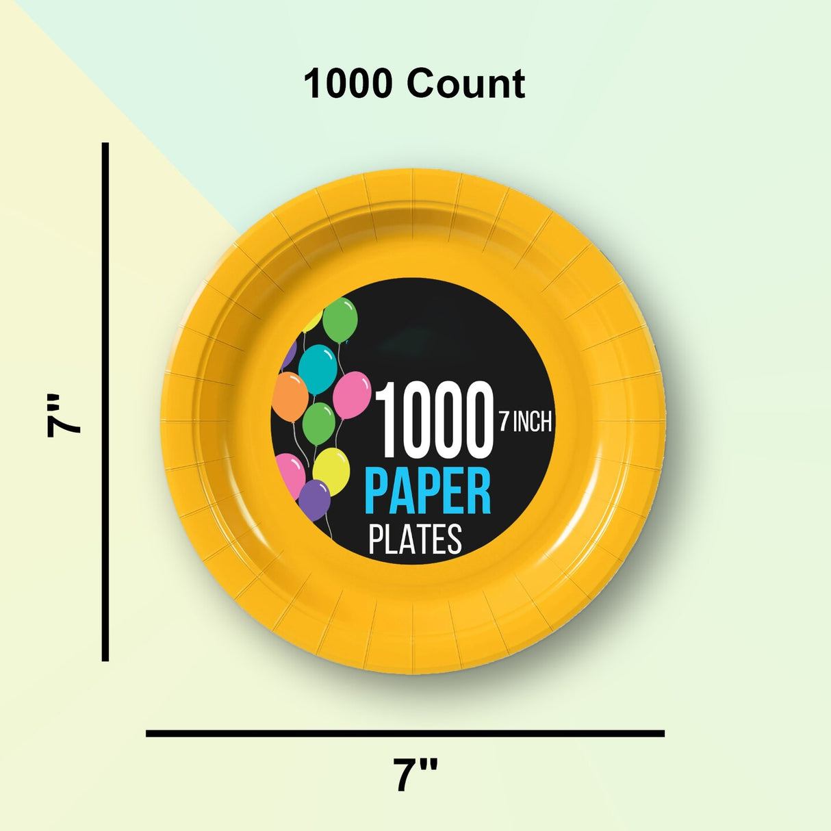 1000 Count Yellow Paper Plates for Parties, Picnics, and Events – Bulk 7 Inch Disposable Plates