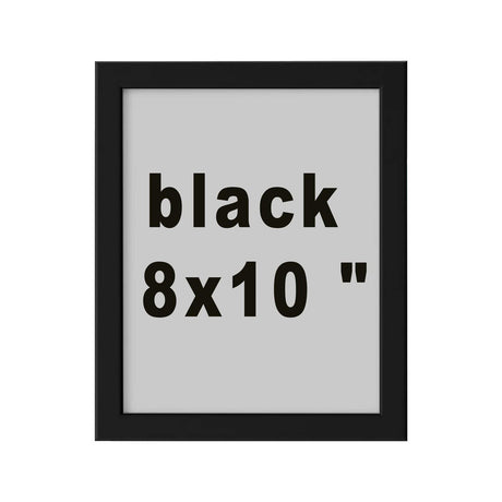 8x10" काले फ़्रेम में प्लास्टिक का सामने वाला सुरक्षा कवर – टांगने या खड़ा करने के लिए, ALFTA चिपकने वाले हुक के साथ इस्तेमाल होने वाला