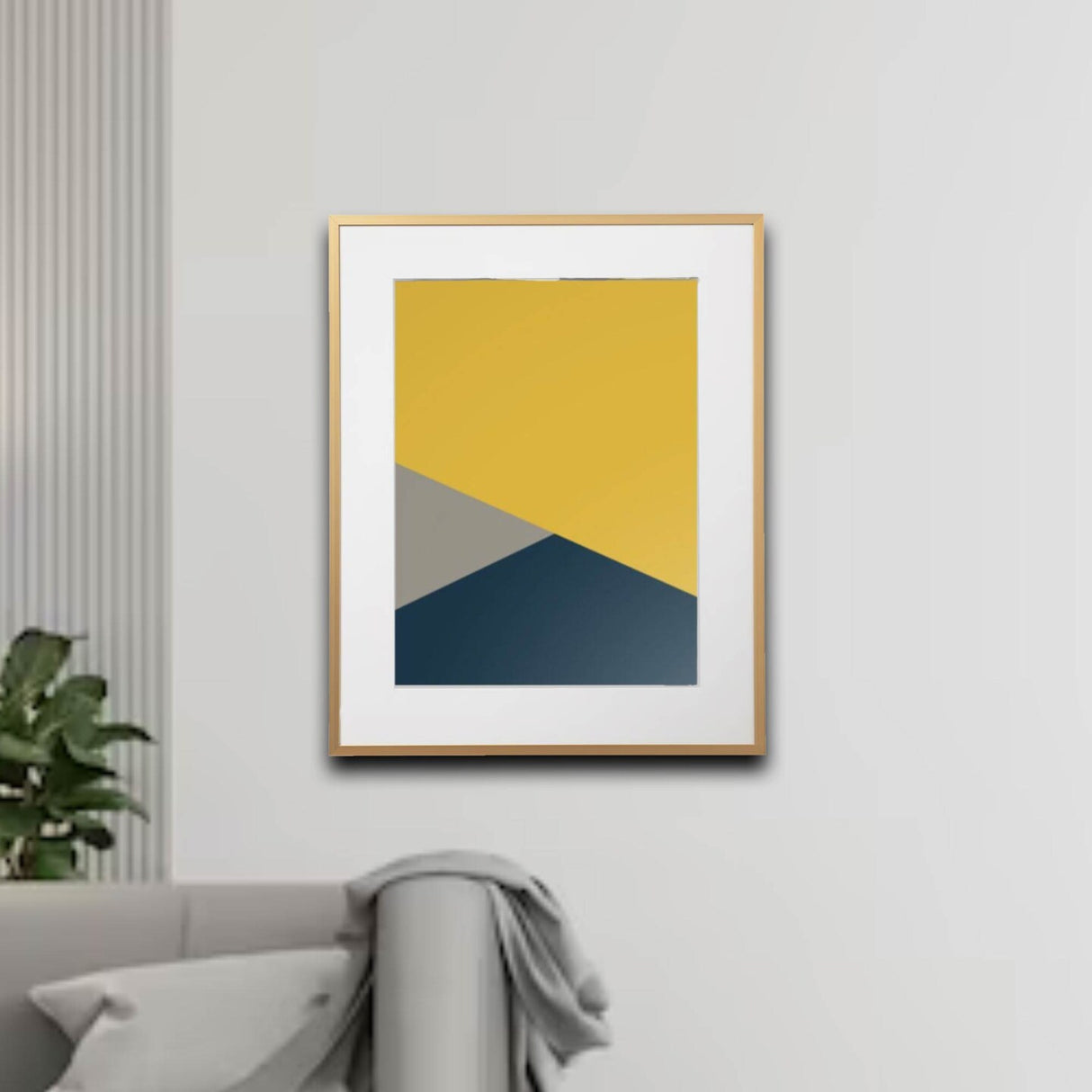 Gold Aluminum Frame with Mount, 16x20" Horizontal/Vertical, No-Nail Hanging!