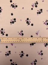 Viscose Twill Floral Print Black Pink