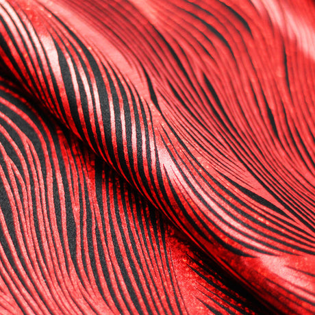 Strands Holo Nylon Spandex Fabric - Assorted Colors, Wavy Zebra Pattern, 58/60" Width (1 Yard)