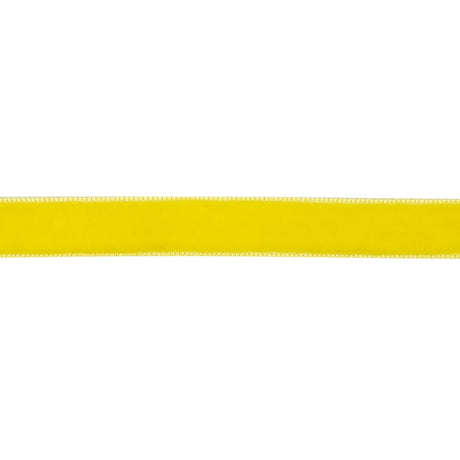 Lemon Yellow Single Face Velvet Ribbon - 0.5"