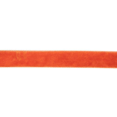 Hot Coral Single Face Velvet Ribbon - 0.5"