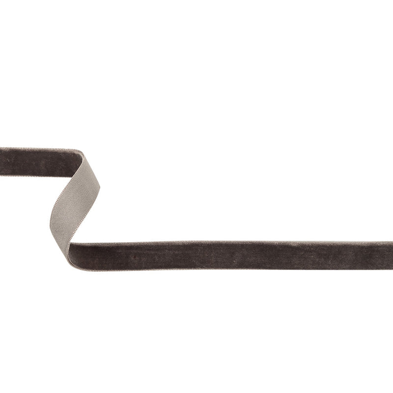 Iron Gray Single Face Velvet Ribbon - 0.625"