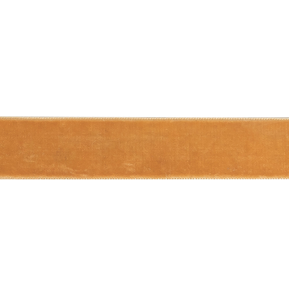Toffee Single Face Velvet Ribbon - 0.75"