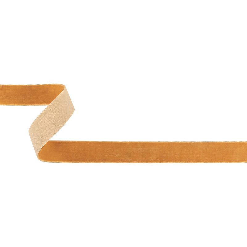 Toffee Single Face Velvet Ribbon - 0.75"