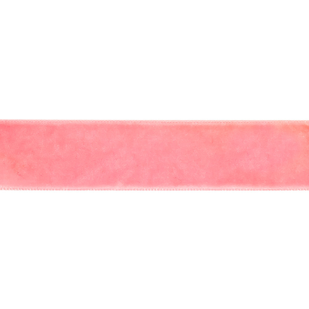 Flamingo Pink Single Face Velvet Ribbon - 0.75"