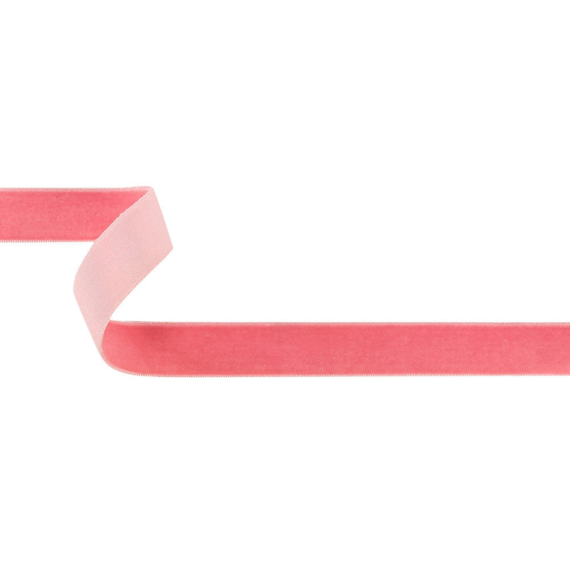 Pretty in Pink Single Face Velvet Ribbon - 0.75"