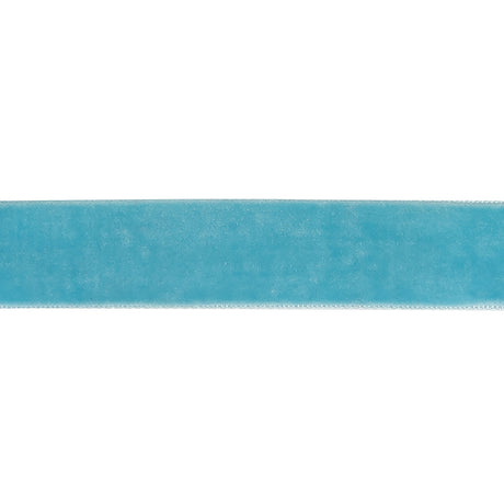 Sky Blue Single Face Velvet Ribbon - 0.75"