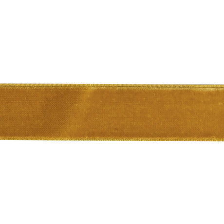 Gold Single Face Velvet Ribbon - 0.875"