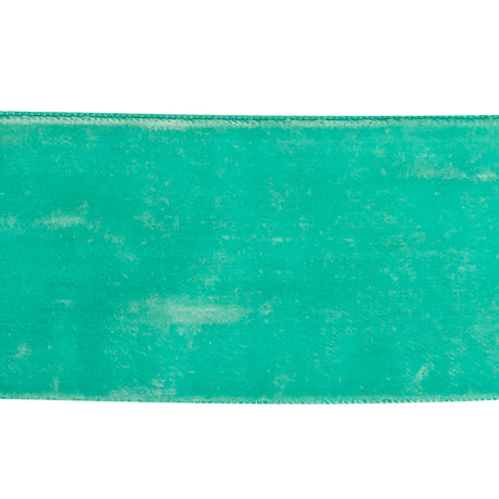 Bright Turquoise Single Face Velvet Ribbon - 2"