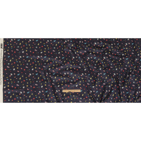 Stretch Cotton Sateen - Navy Pop Icons - Candy & Combat Print - Mood Exclusive Comic Collection
