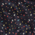 Stretch Cotton Sateen - Navy Pop Icons - Candy & Combat Print - Mood Exclusive Comic Collection