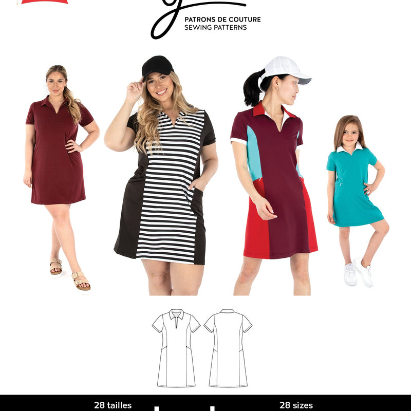 Sewing Pattern Jocelyne Polo Dress Pattern by Jalie