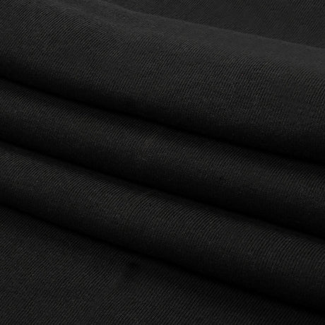 Faded Black Cotton Tubular 1x1 Rib Knit