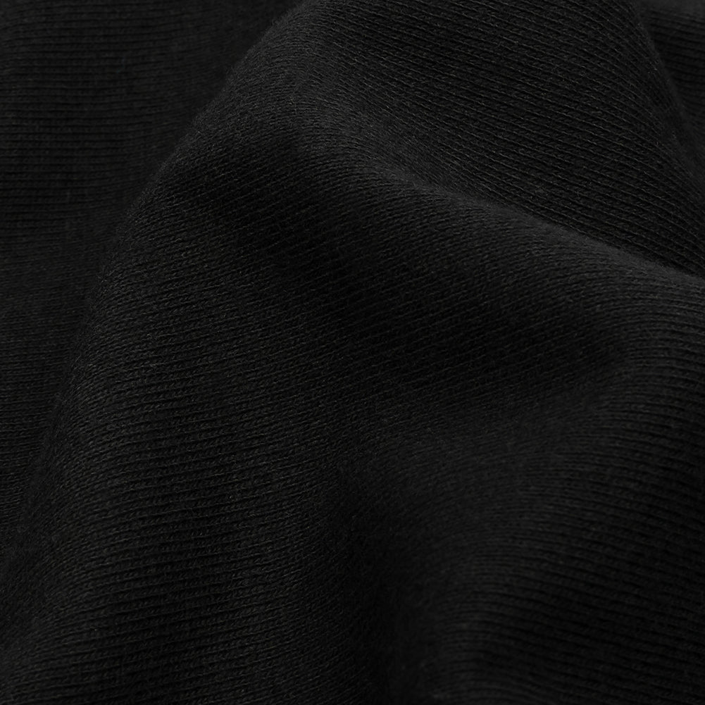 Faded Black Cotton Tubular 1x1 Rib Knit