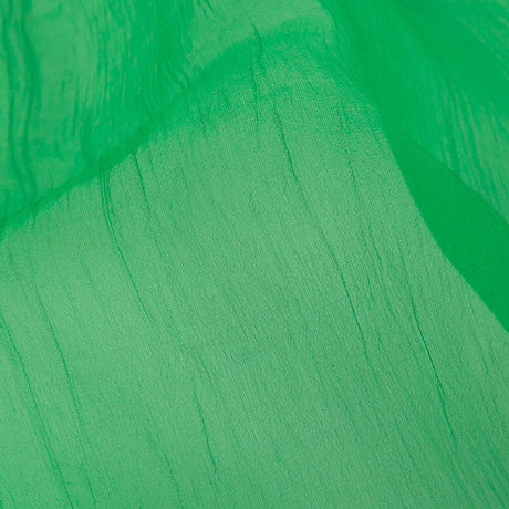 Oscar de la Renta Kelly Green Crinkled Silk Organza