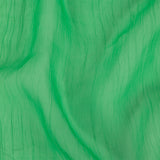 Oscar de la Renta Kelly Green Crinkled Silk Organza