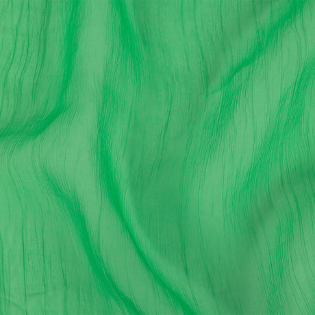 Oscar de la Renta Kelly Green Crinkled Silk Organza