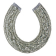 Vintage Metallic Silver Sequined and Beaded Collar Applique - 9.75" X 9.25"