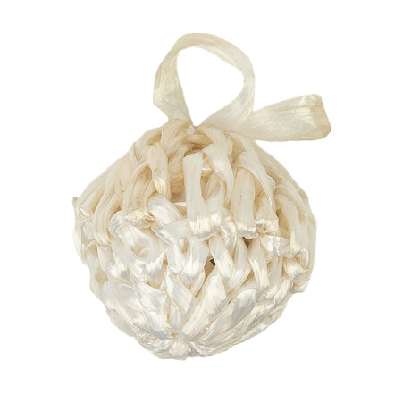 Vintage Off White Crocheted Raffia Pom-Pom Applique - 0.75"
