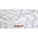 Tommy Hilfiger White and French Blue Palm Trees Embroidered Cotton Woven