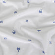 Tommy Hilfiger White and French Blue Palm Trees Embroidered Cotton Woven