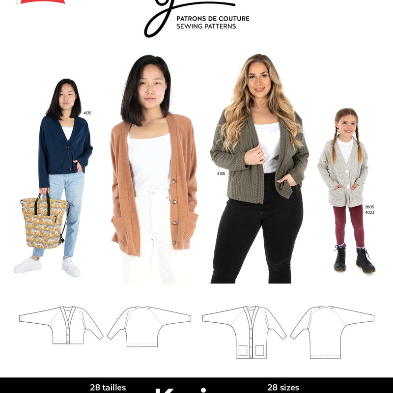 Sewing Pattern: Karine Raglan Cardigan by Jalie