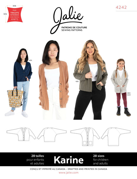 Sewing Pattern: Karine Raglan Cardigan by Jalie