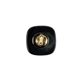Dark Depths Swirls and Gold Metal Circles Beveled Glass Button - 28L/18mm