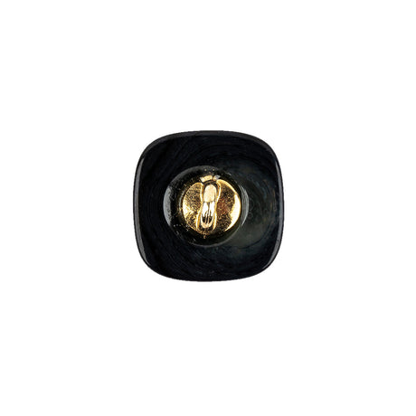 Dark Depths Swirls and Gold Metal Circles Beveled Glass Button - 28L/18mm
