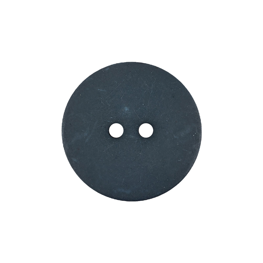 Dark Teal Blue Matte Low Convex 2-Hole Plastic Button - 36L/23mm