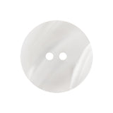 Italian White and Translucent Swirl 2-Hole Shallow Plate Coat Button - 40L/25.5mm