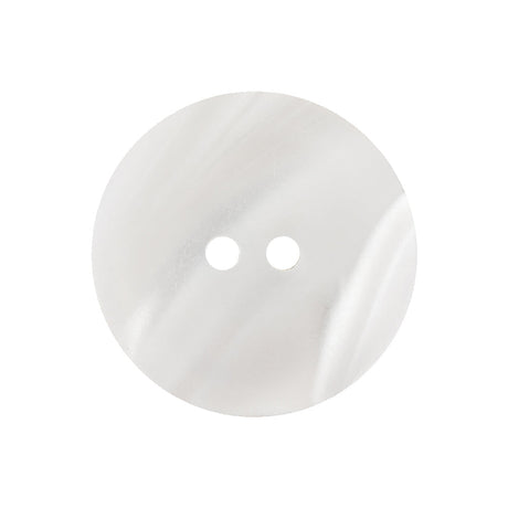 Italian White and Translucent Swirl 2-Hole Shallow Plate Coat Button - 40L/25.5mm