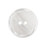 Italian White and Translucent Swirl 2-Hole Shallow Plate Coat Button - 40L/25.5mm