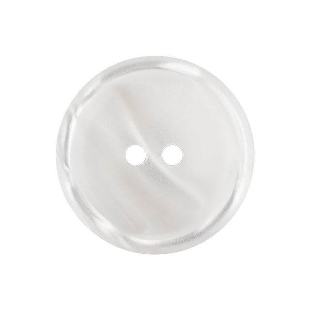 Italian White and Translucent Swirl 2-Hole Shallow Plate Coat Button - 40L/25.5mm