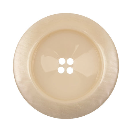Italian Translucent Antique White Semi-Iridescent 4-Hole Plastic Blazer Button - 54L/34mm