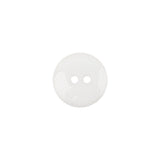 Italian White Low Convex 2-Hole Plastic Button - 20L/12.5mm