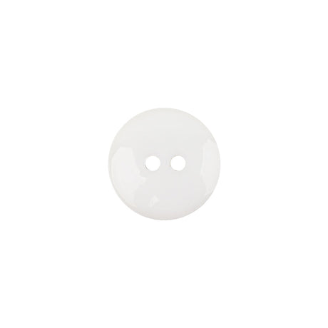 Italian White Low Convex 2-Hole Plastic Button - 20L/12.5mm