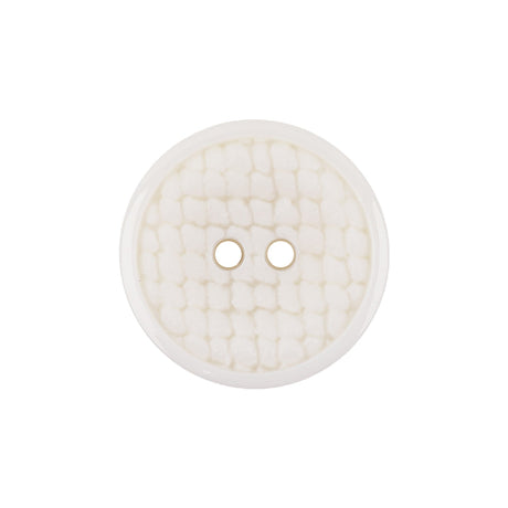 Italian White Abstract Textured Plastic Jacket Button - 36L/23mm