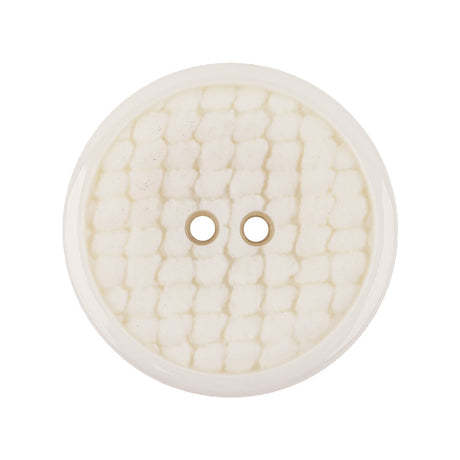 Italian White Abstract Textured Plastic Jacket Button - 44L/28mm