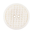 Italian White Abstract Textured Plastic Jacket Button - 54L/34mm