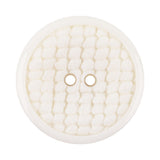 Italian White Abstract Textured Plastic Jacket Button - 54L/34mm