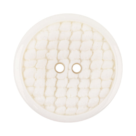 Italian White Abstract Textured Plastic Jacket Button - 54L/34mm