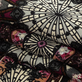 Magenta, High Rise and Cream Floral Medallions SIlk Charmeuse